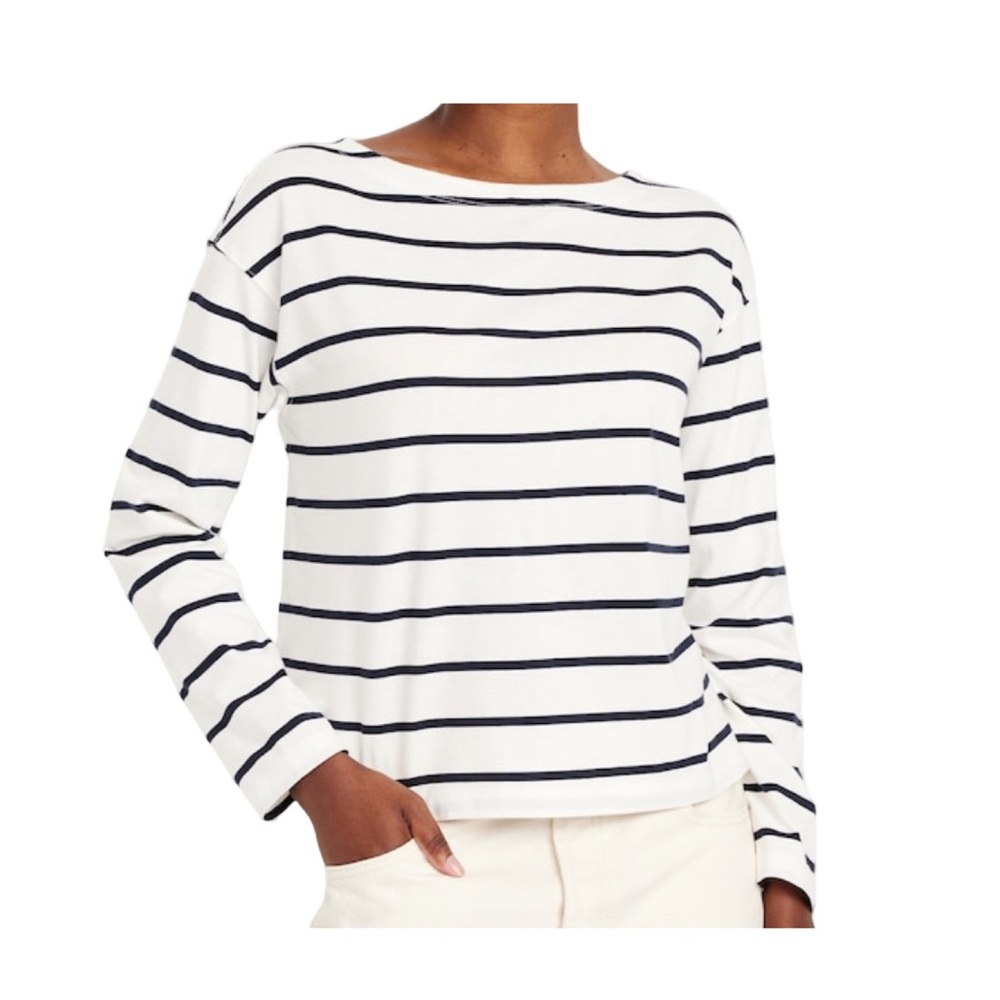 Old Navy Long-Sleeve Mariner / Striped Loose T-Shirt Stripes